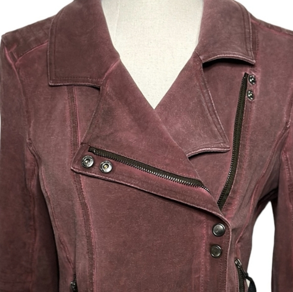 Marrakech Burgundy Knit Moto Light Jacket - Anthropologie - Picture 4 of 8